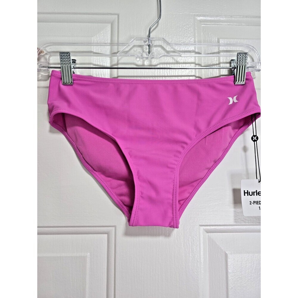 Hurley Girls Long Sleeve Rash Guard 2-Piece Swimsuit Pink Sz 14 NWT - Picture 8 of 9